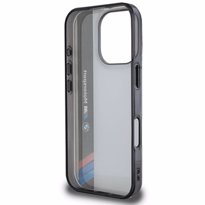 BMW Motosport IML Vertical Stripe Suojakuori iPhone 16 Pro:lle - harmaa