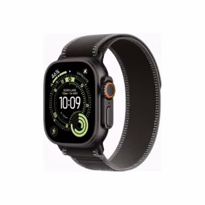 Apple (Apple Watch Ultra 3 GPS + Cellular 49mm Black Titanium Case with Black/Charcoal Trail Loop - S/M)