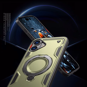 Hybrid Armor Trendy Suojakuori MagSafella iPhone 16 Plus:lle - Vihreä