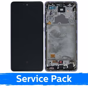LCD Display Compatible With Samsung A725 A72 With Frame / Awesome Violet / (Service Pack)
