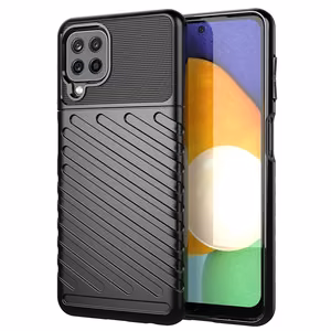 Thunder Case Joustava Kova Rugged Cover TPU Kotelo Samsung Galaxy A22 4G musta