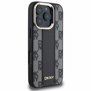 DKNY Checkered Pattern Magsafe iPhone 16 Pro:lle Suojakuori - Musta