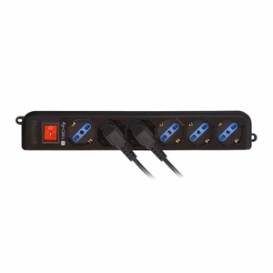 Techly IUPS-PCP-6V – 6-pistorasiainen jatkojohto VDE-pistokkeella, musta