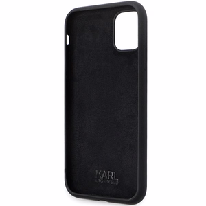 Karl Lagerfeld KLHCN61SMHCNPK Suojakuori iPhone 11 / Xr:lle - musta Silikoninen C Metal Pin