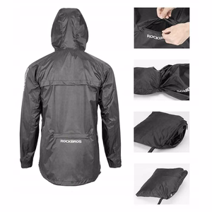 Rockbros YPY013BK4XL hengittävä tuulenpitävä sadetakki, koko XXXXL - musta