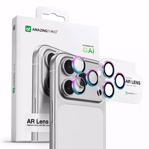 AmazingThing Linssilasi iPhone 17 Pro / Pro Max:lle sateenkaari-alumiinikehyksellä