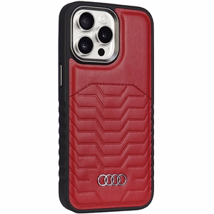 Audi Tekonahkainen Suojakuori MagSafella iPhone 14 Pro Maxille - punainen
