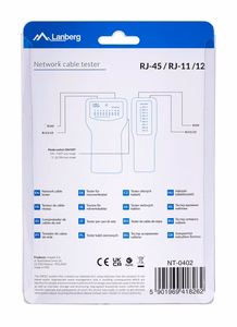 Lanberg NT-0402 verkkokaapelitesteri PoE-testeri sininen, valkoinen