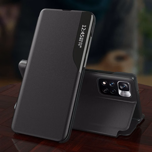 Eco Leather View Case Elegant Flip Cover with Stand Function Poco M4 Pro 5G Blue