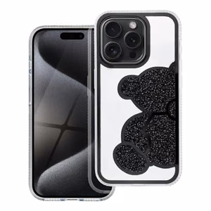 Teddy Bear Suojakuori iPhone 15 PRO:lle musta
