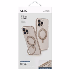 Uniq Swivix 360 Pyörivä Jalusta Suojakuori iPhone 16 Pro Max:lle - Kultainen