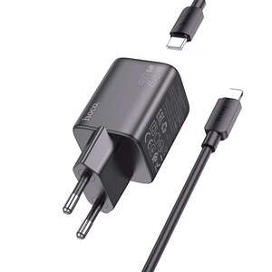 Puhelinlaturi Hoco USB C QC PD 20W + kaapeli USB C - Lightning N40 musta
