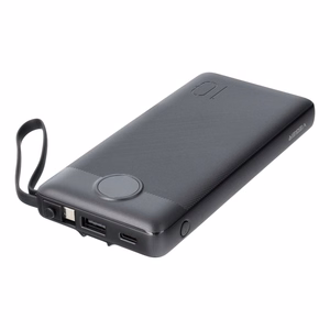 Varavirtalähde Veger C10 (W1116) 10000 mAh sisäänrakennetuilla Micro-USB / Type-C / Lightning -kaapeleilla musta