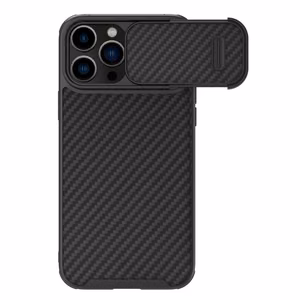 Nillkin Synthetic Fiber S Case iPhone 14 Pro kotelo kamerasuojalla, musta