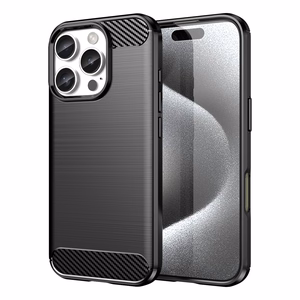 Carbon Case Silikoninen Suojakuori iPhone 16 Pro Max:lle - Musta