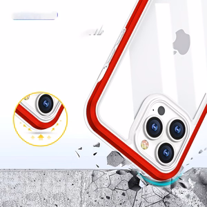 Kirkas 3in1 tapauksessa iPhone 13 Pro kehys kansi geeli punainen