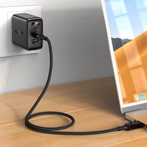 Acefast C7-03 USB-C USB-C 100W 1.2m kaapeli näytöllä - musta