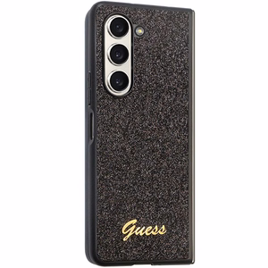 Guess Glitter Script Suojakuori Samsung Galaxy Z Fold 5:lle - musta
