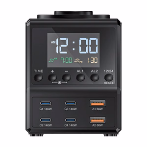 Blitzwolf BW-FW10 herätyskello laturilla 2xUSB-A, 4xUSB-C, 240W