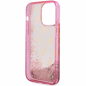 Guess GUHCP14XLC4PSGP iPhone 14 Pro Max 6.7" vaaleanpunainen/vaaleanpunainen hardcase Liquid Glitter 4G Transculent