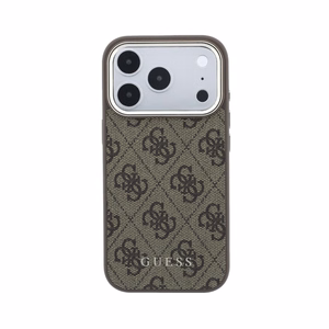 Case Guess PU Leather 4G Gold Frame MagSafe Apple iPhone 18 Pro Max brown