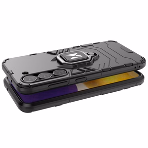 Wozinsky Ring Armor suojakuori Samsung Galaxy S23+:lle panssaroitu kuori magneettinen pidike rengas musta
