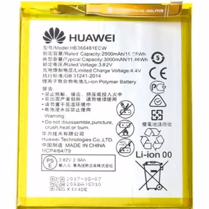 Alkuperäinen akku Huawei P9/P9 Lite/P10 Lite/P20 Lite/P8 Lite 2017/P smart/Honor 8/Honor 5c/Honor 7 Lite/Y6 2018/Y7 2018/Y7 2019 3000mAh (HB366481ECW)