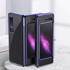 Plating Case hard case Electroplating frame Cover for Samsung Galaxy Fold blue