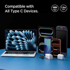 Spigen Essential EB6015CC USB-C-kaapeli, 60 W, 150 cm – tummanharmaa