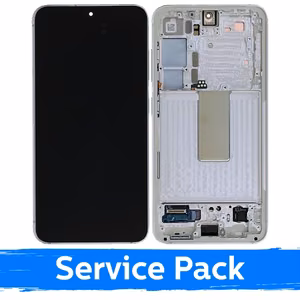 LCD-näyttö Samsung S911 S23 kehyksellä / Cream / (Service Pack)