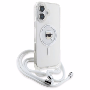 Karl Lagerfeld Crossbody IML Karl Head Magsafe Case for iPhone 16 - Clear