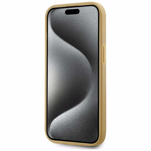 Karl Lagerfeld Wrinkled Metal Signature Suojakuori iPhone 15:lle - kultainen