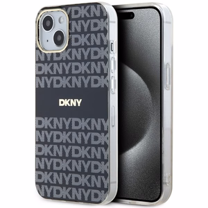 DKNY IML Mono ja Raita MagSafe Suojakuori iPhone 15 Plus / 14 Plus:lle - musta