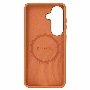 Liavec Silky suojakuori metallisella kamerakehyksellä Samsung Galaxy S26 Plus -puhelimelle oranssi