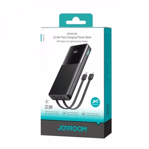 Joyroom JR-PBF19 22.5W 10000mAh Powerbank with Two Built-in Cables - Black