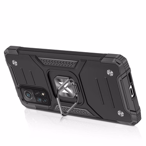 Wozinsky Ring Armor kova hybridi tapauksessa kansi + magneettinen haltija Samsung Galaxy A03s musta