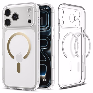 Spigen Ultra Hybrid MagSafe Suojakuori iPhone 17 Pro Max:lle - läpinäkyvä kultainen