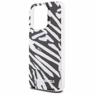 Karl Lagerfeld IML Zebra Pattern & Cord Suojakuori iPhone 15 Pro Max:lle - musta