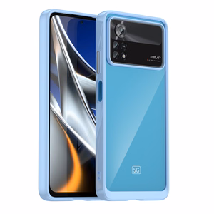 Outer Space Case for Xiaomi Poco X4 Pro 5G cover with a flexible frame blue
