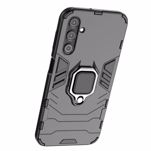 Ring Armor panssari Suojakuori Samsung Galaxy A24 4G:lle Magneettinen pidike sormusrengas musta