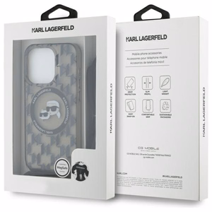 Karl Lagerfeld IML Crossbody Monogram Karl & Choupette Head MagSafe Suojakuori iPhone 16 Pro Max:lle - musta