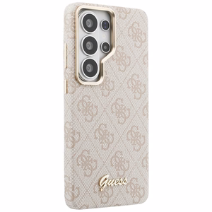 Guess suojakuori 4G Script MagSafe Samsung Galaxy S26 Ultra:lle pinkki