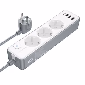 Borofone Power strip BAC9 - 3 outlets 240V + 3xUSB + Type C - PD 20W 2 metres black