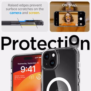 Spigen Ultra Hybrid Mag Suojakuori MagSafella iPhone 15 Plus:lle - Valkoinen