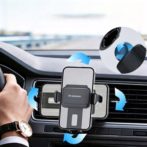 Musta 360° puristimella varustettu autoteline Wozinsky WUS-M1 ilmanvaihtoaukkoon