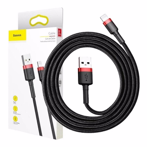Baseus Cafule USB Lightning -kaapeli 2,4A 1 m (punainen ja musta)