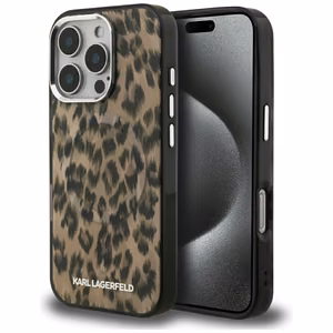 Karl Lagerfeld IML leopardikuvioinen MagSafe-suojakuori iPhone 16 Pro Max - ruskea