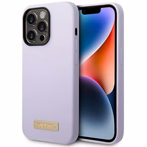 Guess GUHMP14LSBPLU iPhone 14 Pro 6.1 violetti/violetti kovakuori Silicone Logo Plate MagSafe