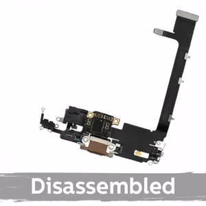 Lataausportti yhteensopiva iPhone 11 Pro Max kanssa flex-kaapelilla / Su IC / matta kultainen / (100% alkuperäinen / purettu)