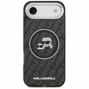 Karl Lagerfeld IML Glitter Karl & Choupette Heads Logo MagSafe -suojakuori iPhone Air - musta